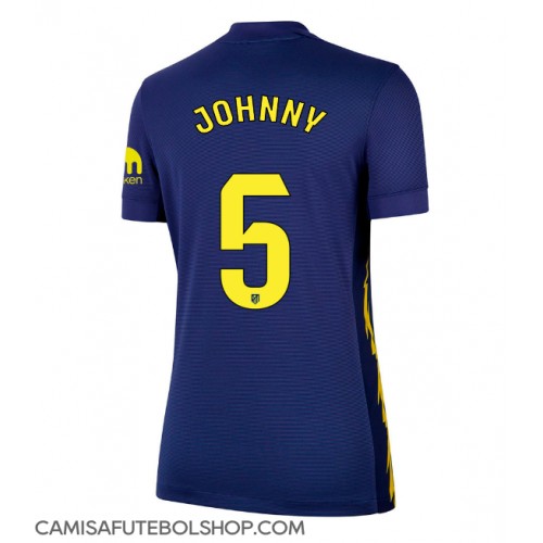 Camisa de time de futebol Atletico Madrid Johnny Cardoso #5 Replicas 2º Equipamento Feminina 2025-26 Manga Curta